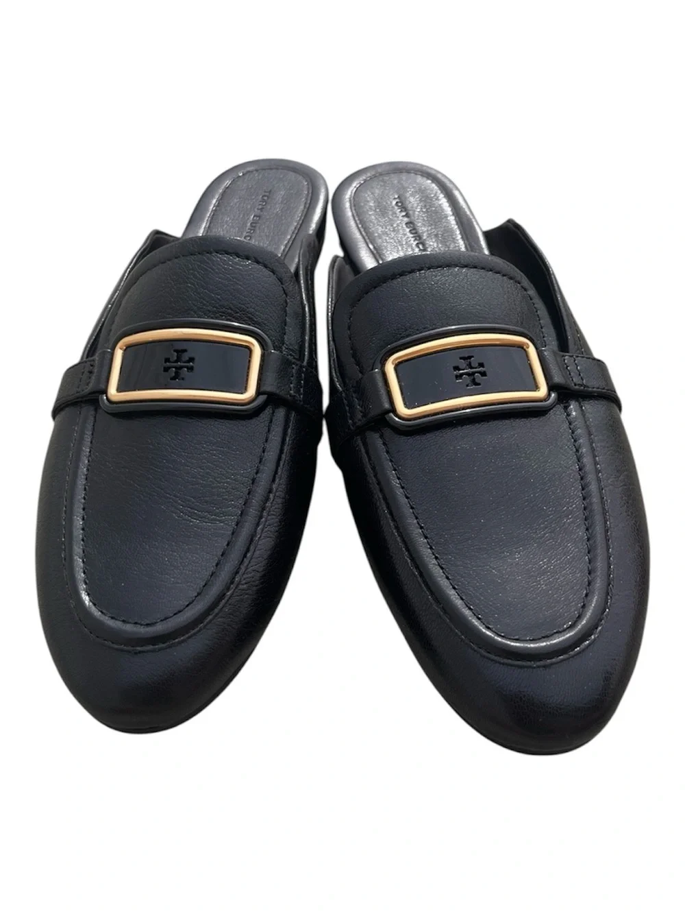Tory Burch NWOT Georgia Backless Mule Loafers Leather with Logo Plate Size 11